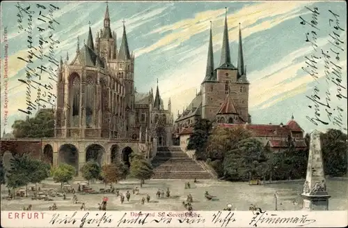 Ak Erfurt in Thüringen, Dom und St. Severikirche