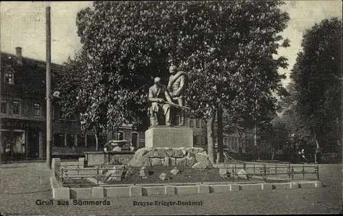 Ak Sömmerda im Thüringer Becken, Das Dreyse Krieger Denkmal