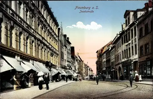 Ak Naumburg an der Saale, Jacobstraße, Geschäfte