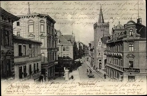 Ak Aschersleben im Salzlandkreis, Breitestraße, Augusta-Apotheke