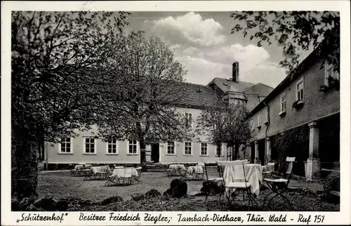 Ak Tambach Dietharz im Thüringer Wald, Gasthaus Schützenhof, F. Ziegler