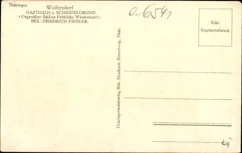 Ak Trockenborn Wolfersdorf Saale Holzland Kreis, Gasthof Schüsselgrund