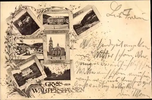 Ak Waltershausen in Thüringen, Villa, Kirche, Platz