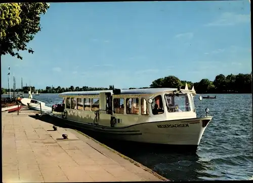 Ak Hannover in Niedersachsen, Bootsanlegestelle an Maschsee, MS Niedersachsen