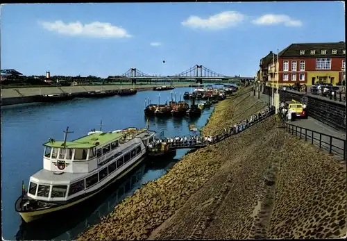 Ak Duisburg im Ruhrgebiet, Ruhrorter Hafen mit Schifferbörse