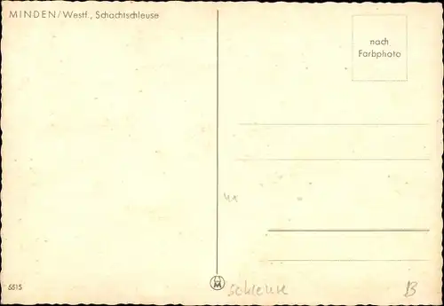 Ak Minden in Westfalen, Schachtschleuse