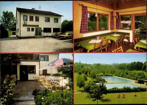 Ak Ruhstorf an der Rott Niederbayern, Gasthof Besenhart, Gastraum, Terrasse, Schwimmbad