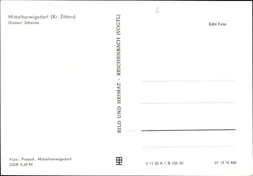Ak Mittelherwigsdorf in der Oberlausitz, Ortspanorama,Ortsteil Scheibe