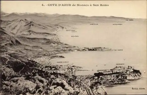Ak Côte d’Azur pres Monaco, San Remo