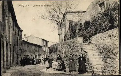 Ak Conques Aveyron, Avenue de Lastours