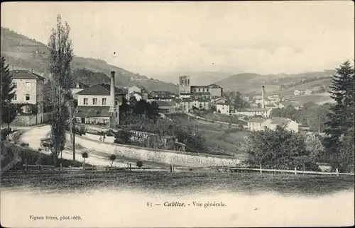 Ak Cublize Rhône, Vue generale
