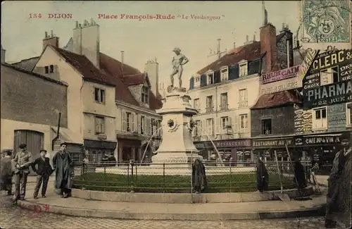 Ak Dijon Côte d'Or, Place François Rude, le Vendangeur