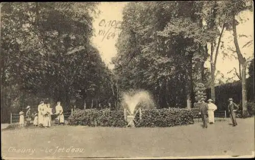 Ak Chauny Aisne, Le Jet d'eau