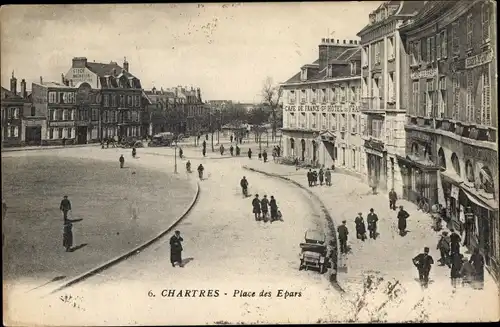 Ak Chartres Eure et Loir, Place des Epars