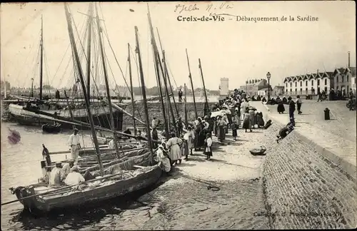 Ak Saint Gilles Croix de Vie Vendée, Debarquement de la Sardine