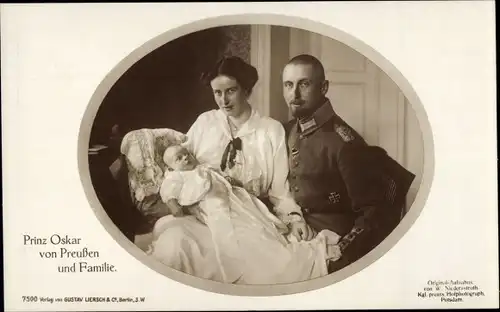 Ak Oskar Prinz von Preußen und Familie, Portrait, Liersch 7500