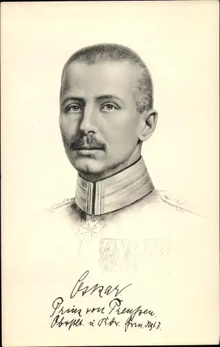 Künstler Ak Oskar Prinz von Preußen, Portrait, Stengel 49151