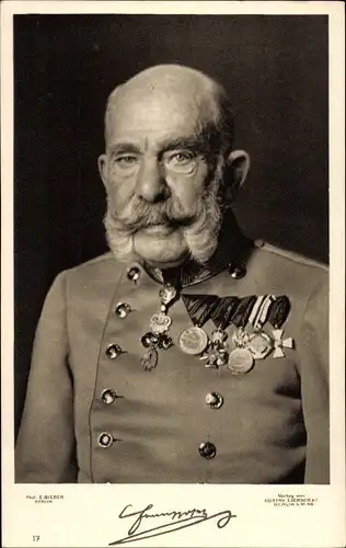 Ak Kaiser Franz Joseph I., Portrait, Uniform, Orden