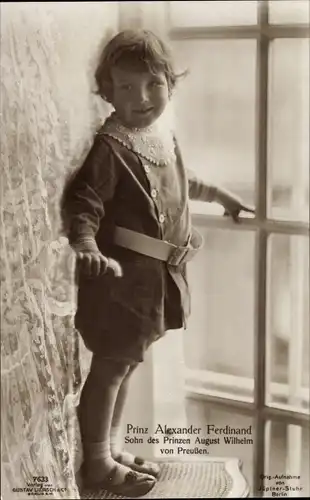 Ak Prinz Alexander Ferdinand von Preußen, Sohn des Prinzen August Wilhelm, Portrait