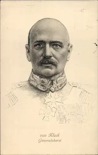 Künstler Ak Generaloberst Alexander von Kluck, Portrait, Orden