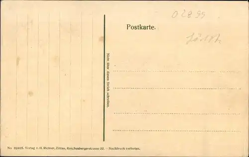 Ak Ostritz in der Oberlausitz, Gesamtansicht, Kirche