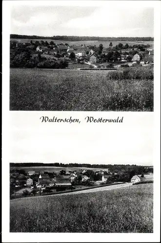 Ak Walterschen im Westerwald, Panorama, Felder