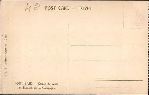 Ak Port Said Ägypten, Entrance of the Canal and Office of the Suez Canal Company