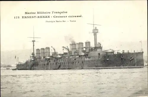 Ak Französisches Kriegsschiff, Ernest Renan Croiseur cuirasse