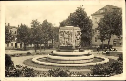 Ak Meerane in Sachsen, Am Weberbrunnen