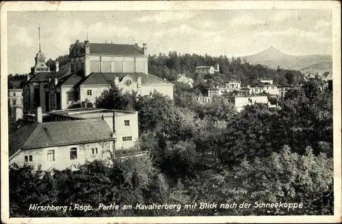 Ak Jelenia Góra Hirschberg Riesengebirge Schlesien, Partie am Kavalierberg, Schneekoppe