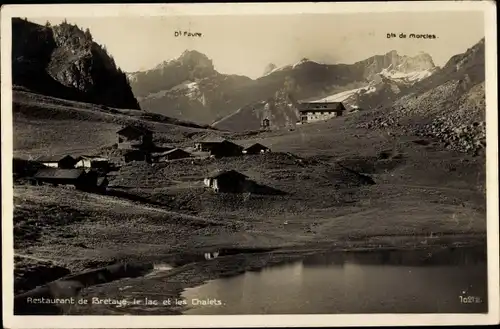 Ak Bretaye Kanton Waadt, Restaurant de Bretaye, le lac et les Chalets