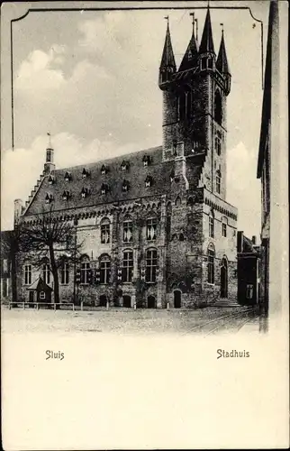 Ak Sluis Zeeland Niederlande, Stadhuis