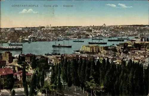 Ak Istanbul Konstantinopel Türkei, Corne d'Or, Arsenal