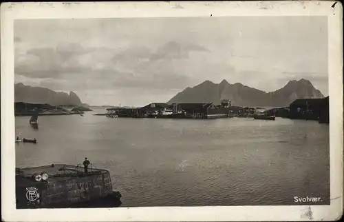 Ak Svolvær Svolvaer Norwegen, Teilansicht