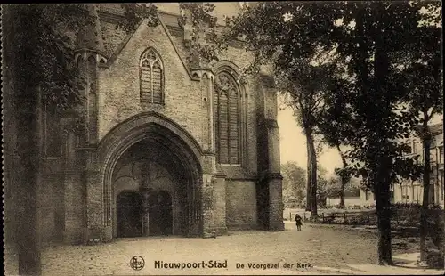 Ak Nieuport Nieuwpoort Westflandern, De Voorgevel der Kerk