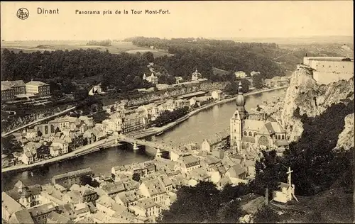 Ak Dinant Wallonien Namur, Panorama pris de la Tour Mont Fort