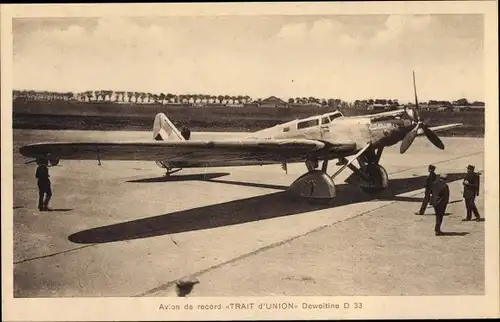 Ak Avion de record Trait d'Union, Dewoitine D33, Flugzeug