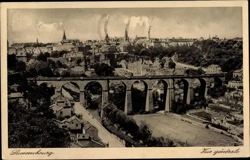 Ak Luxemburg, Vue générale, Viadukt, Panoramablick auf die Stadt