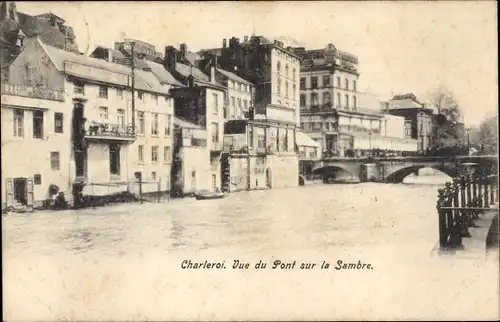 Ak Charleroi Wallonien Hennegau, Vue du Pont sur la Sambre