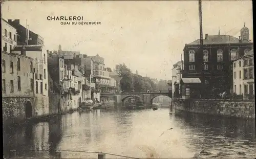 Ak Charleroi Wallonien Hennegau, Quai du Deversoir