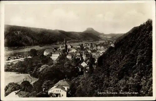 Ak Bad Schandau Sächsische Schweiz, Panorama