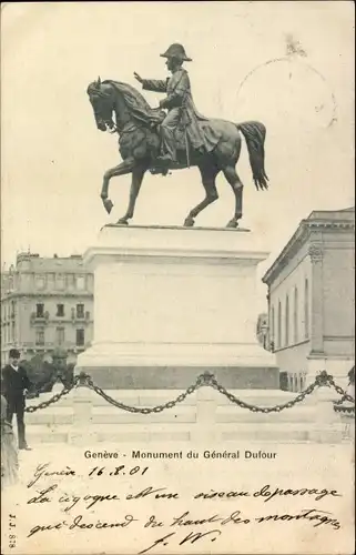 Ak Genève Genf Schweiz, Monument du Général Dufour