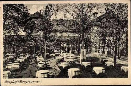 Ak Löbau in Sachsen, Löbauer Berg, Berghof Honigbrunnen, Terrasse