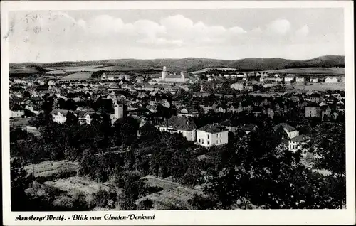 Ak Arnsberg Westfalen, Blick vom Ehmsen-Denkmal, Ortspanorama