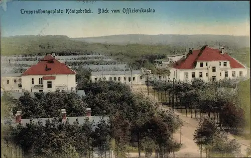 Ak Königsbrück in der Oberlausitz, Truppenübungsplatz, Blick vom Offizierkasino