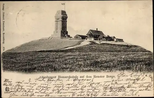 Ak Ronneburg in Thüringen, Altenburger Bismarcksäule auf dem Reuster Berge