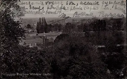 Ak Windsor Berkshire England, Eton from Windsor Castle