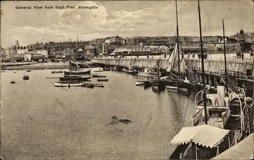Ak Ramsgate Kent England, General View from East Pier