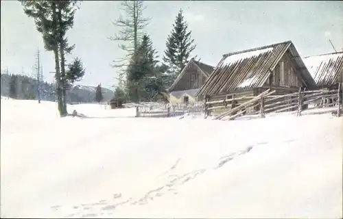 Ak Mönichkirchen in Niederösterreich, Schwaig, Winter