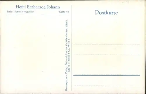 Ak Semmering in Niederösterreich, Hotel Erzherzog Johann im Winter